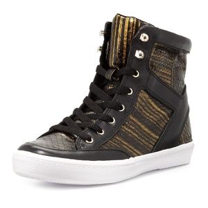 Rebecca Minkoff Snake Leather High Top Sneakers